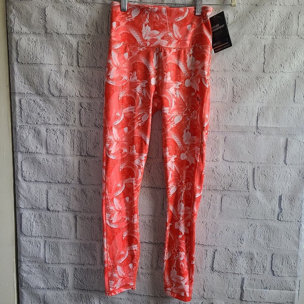PUMA Train Untamed Georgia Peach& Coral Floral High Waisted 7/8 Leggings NWT XS